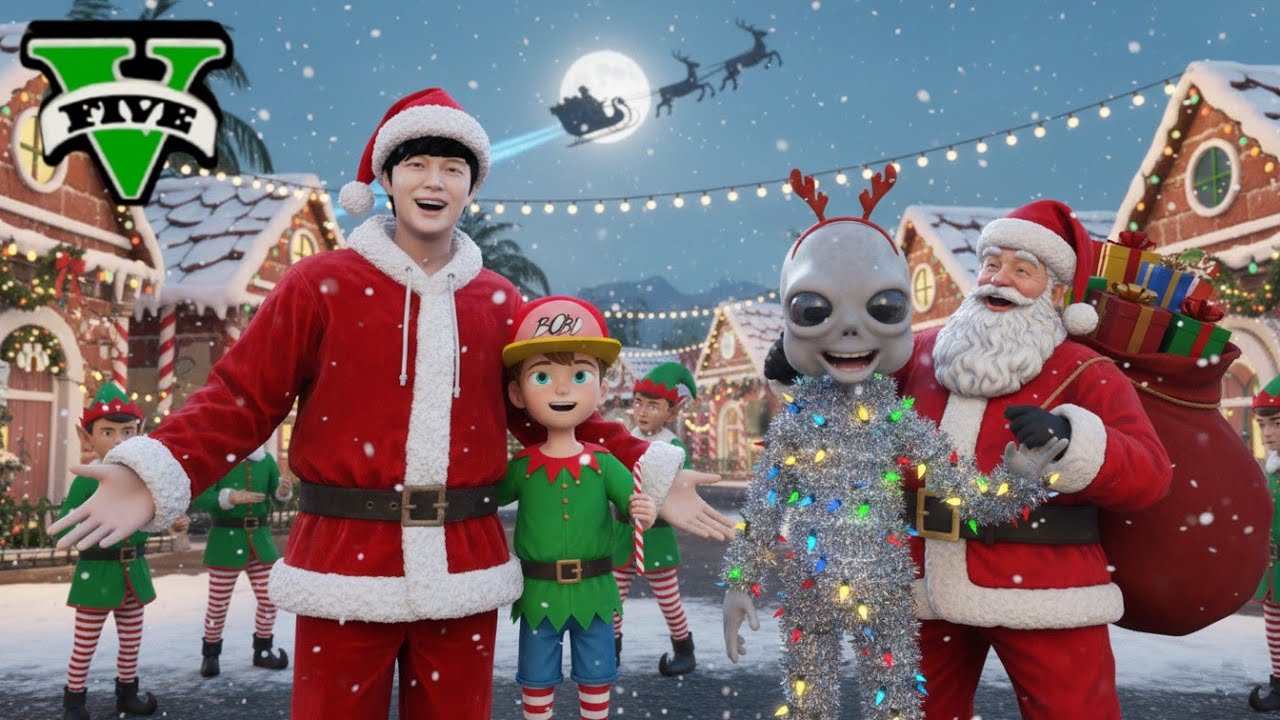 ကျွန်တော်တို့ Santa Claus ရဲ့ တိုင်းပြည်ကို ရောက်ခဲ့တယ် | Santa Land in GTA V