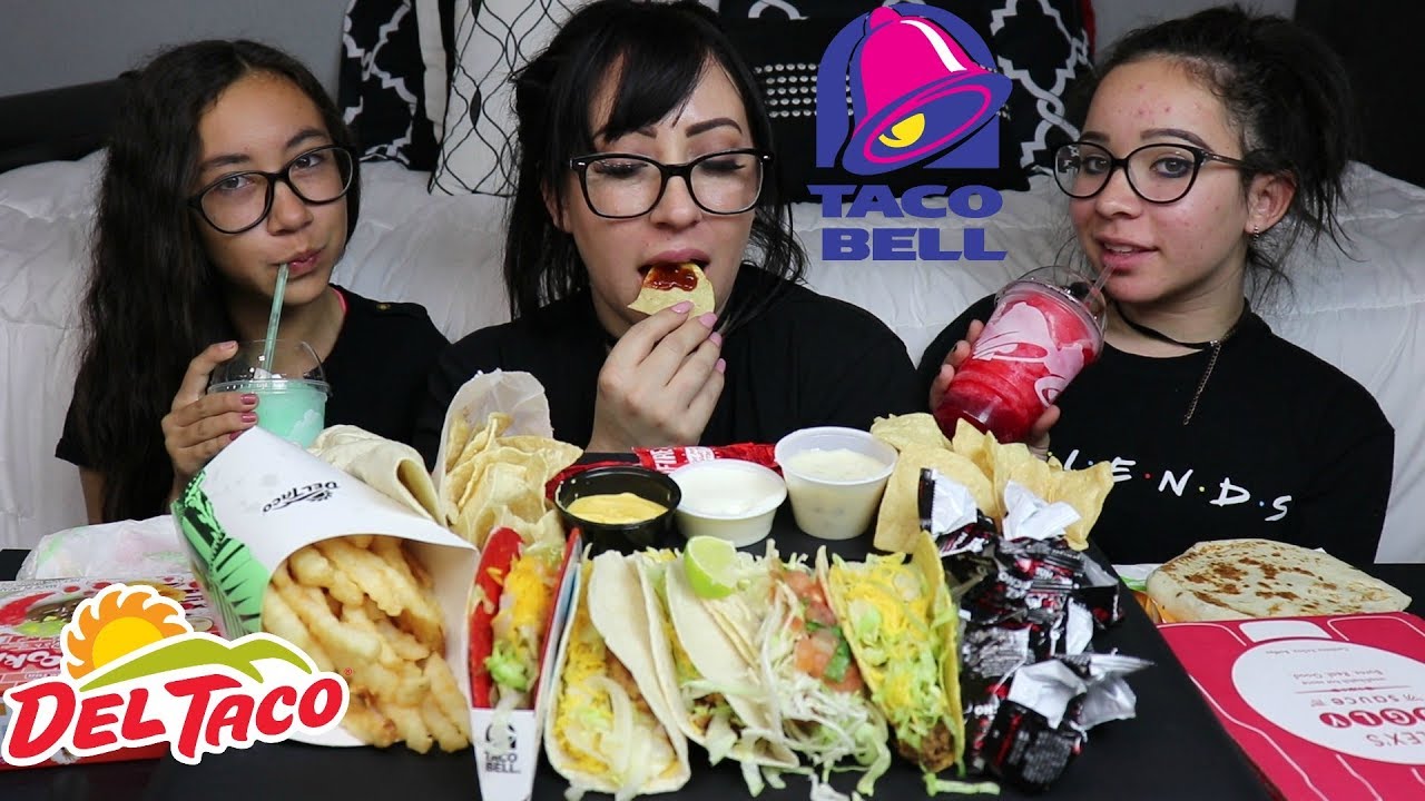 TACO BELL TACOS, CRUNCH WRAP, FRIES, DEL TACO MUKBANG | EATING SHOW