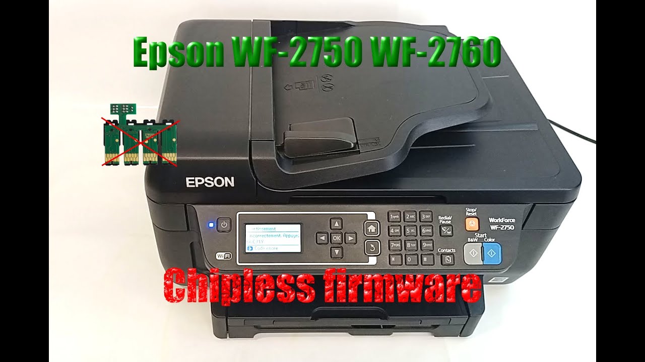 How to make your Epson WF-2750 WF-2760 accepting any cartridge even without chip. Chipless Firmware