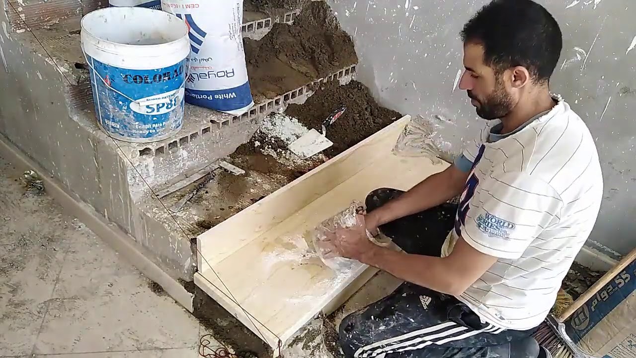 طريقة تركيب رخام سيلفيا  لدروج