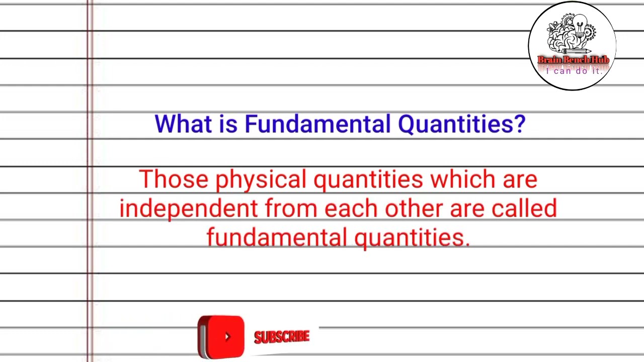 Definition of Fundamental Quantity.||what is fundamental quantities?