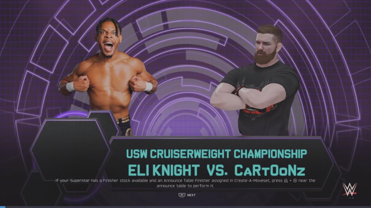 Cruiserweight Title: CaRtOoNz Vs Eli Knight(205 Live)