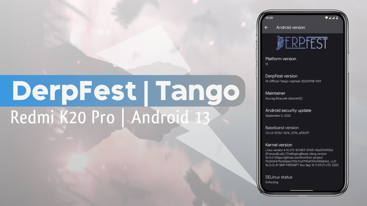 Derpfest Android 13 Tango Redmi K20 Pro Quick Review | Battery| Benchmark | Performance