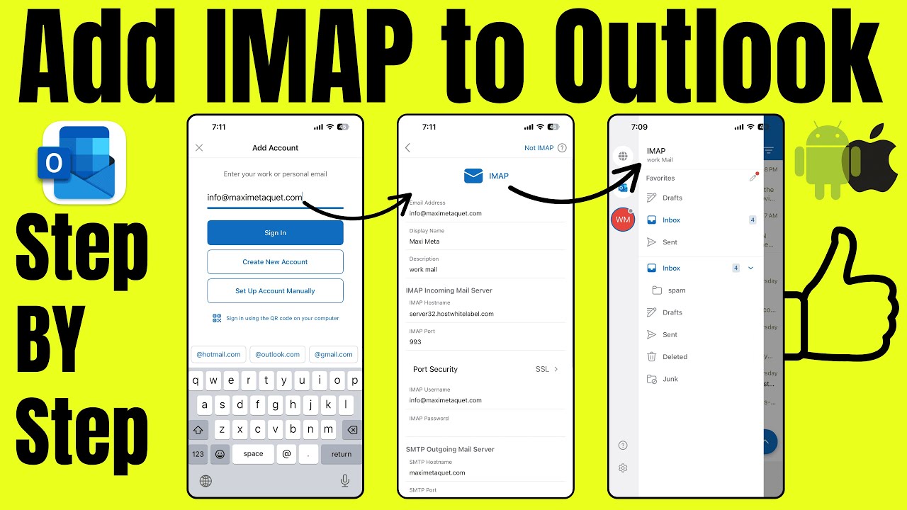 How to Add IMAP Account to Outlook App&mdash;IMAP Configuration (Use IMAP Outlook)