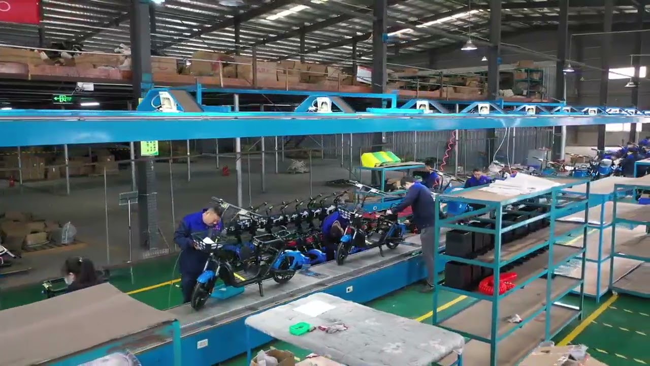 workers is producing ebikes in an original factory.  