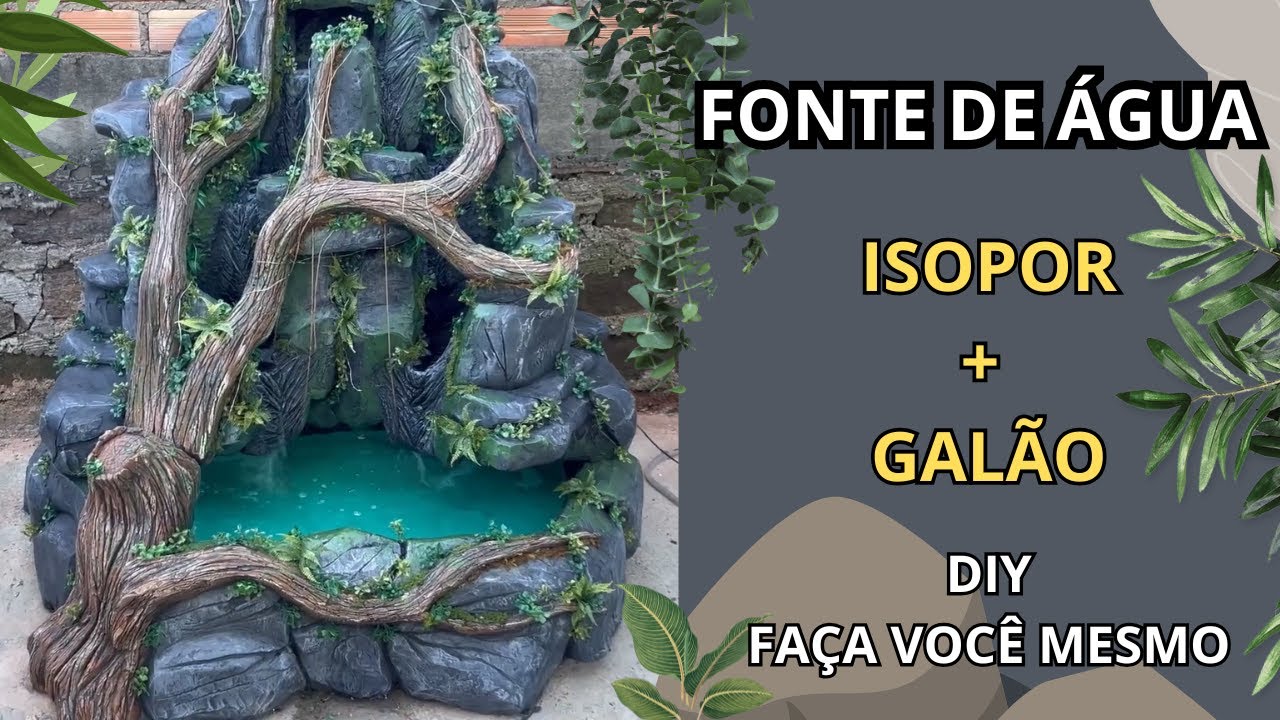 Criando uma Cascata com Isopor Reciclado DIY Faça Você mesmo.