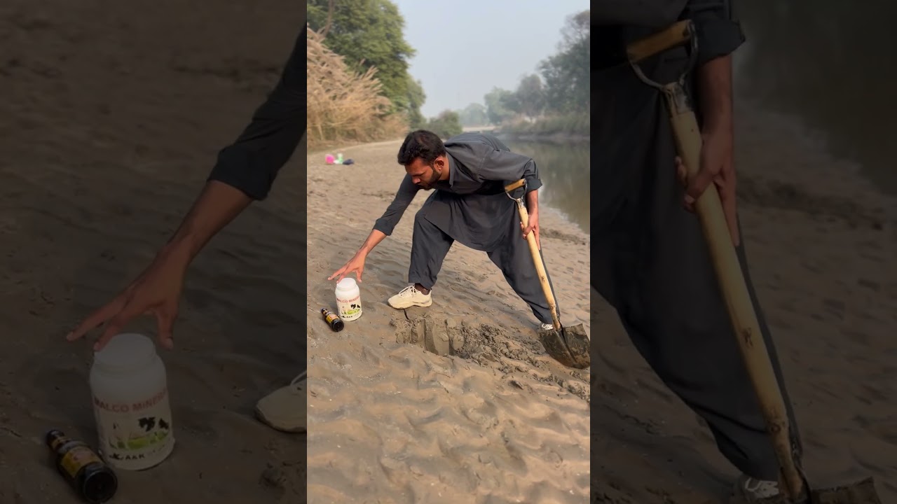 Store a food and drinks in canal sand #camping #experiment#survival#food #lifehacks#shorts#creative