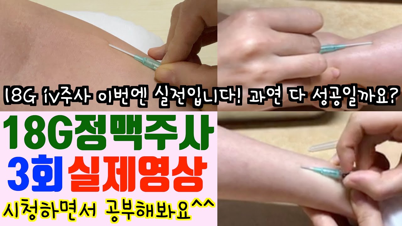**18G iv실제영상** / 18g iv주사놓는법 / 18g iv실전 /