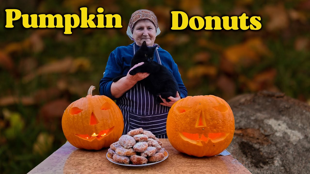 HALLOWEEN WITH GRANDMA: Pumpkin Donuts and Carving Jack O Lantern
