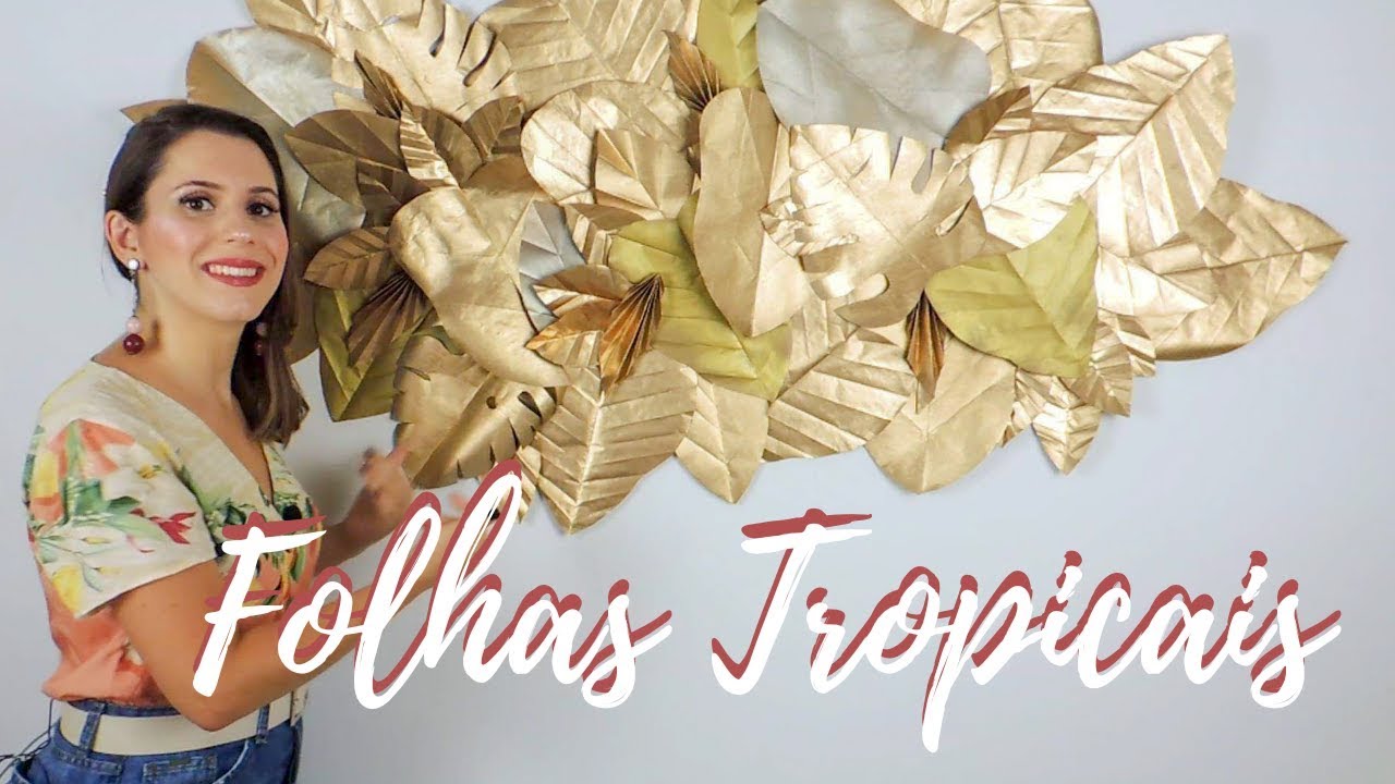 DIY | PAINEL DE FOLHAS TROPICAIS DE PAPEL KRAFT | Mania de Fita