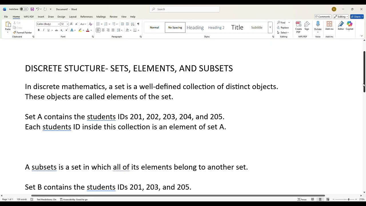 DISCRETE STRUCTURE- SETS, ELEMENTS, AND SUBSETS