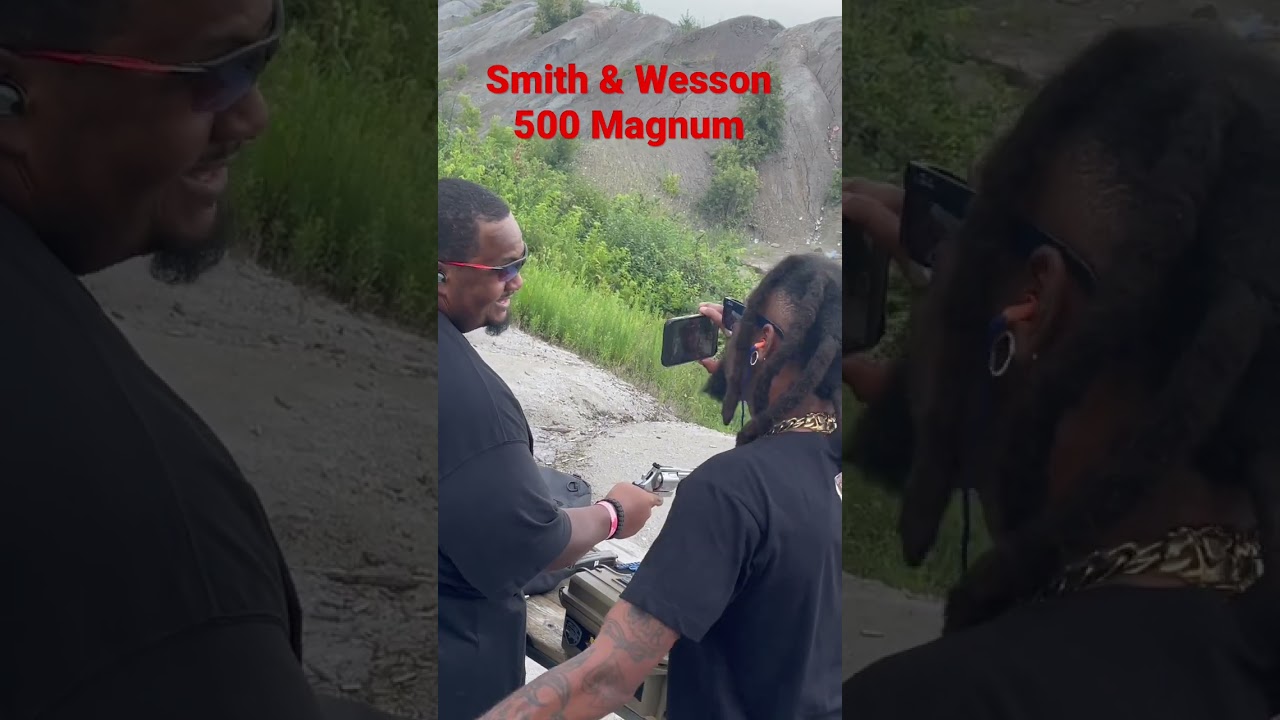 Smith and Wesson 500 Magnum, 700 Grain bullet, one handed shot with #power  #lifestyle #top