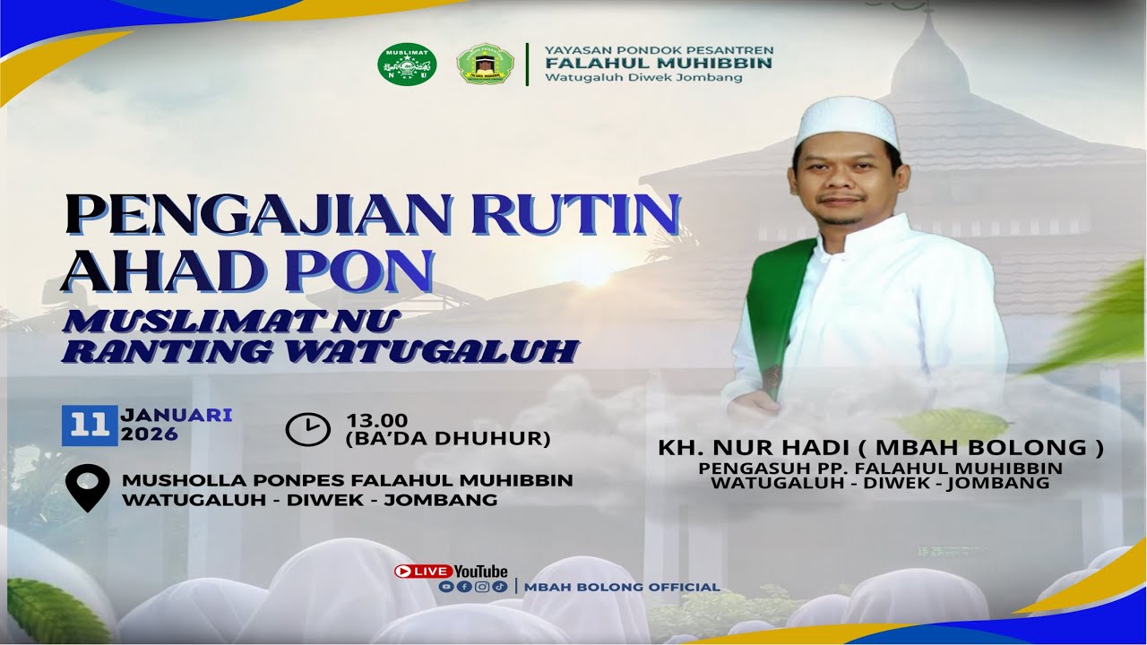 🔴LIVE PENGAJIAN RUTIN AHAD PON MUSLIMAT NU RANTING WATUGALUH