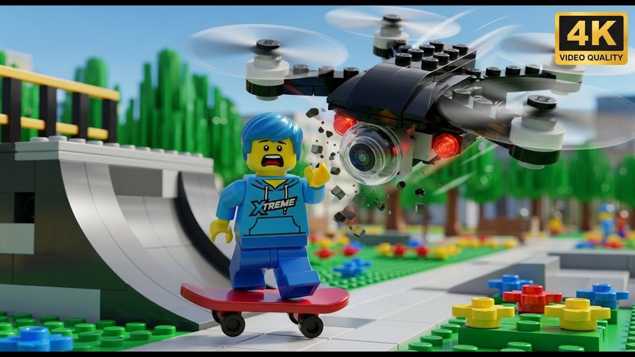 Drone Crashed into a Skater at LEGO City Park! 🚁💥🤕