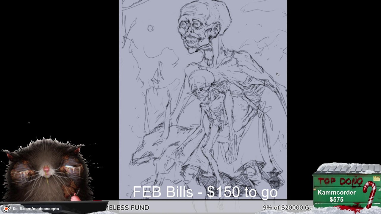 Horror Art Digital Painting Stream - help.