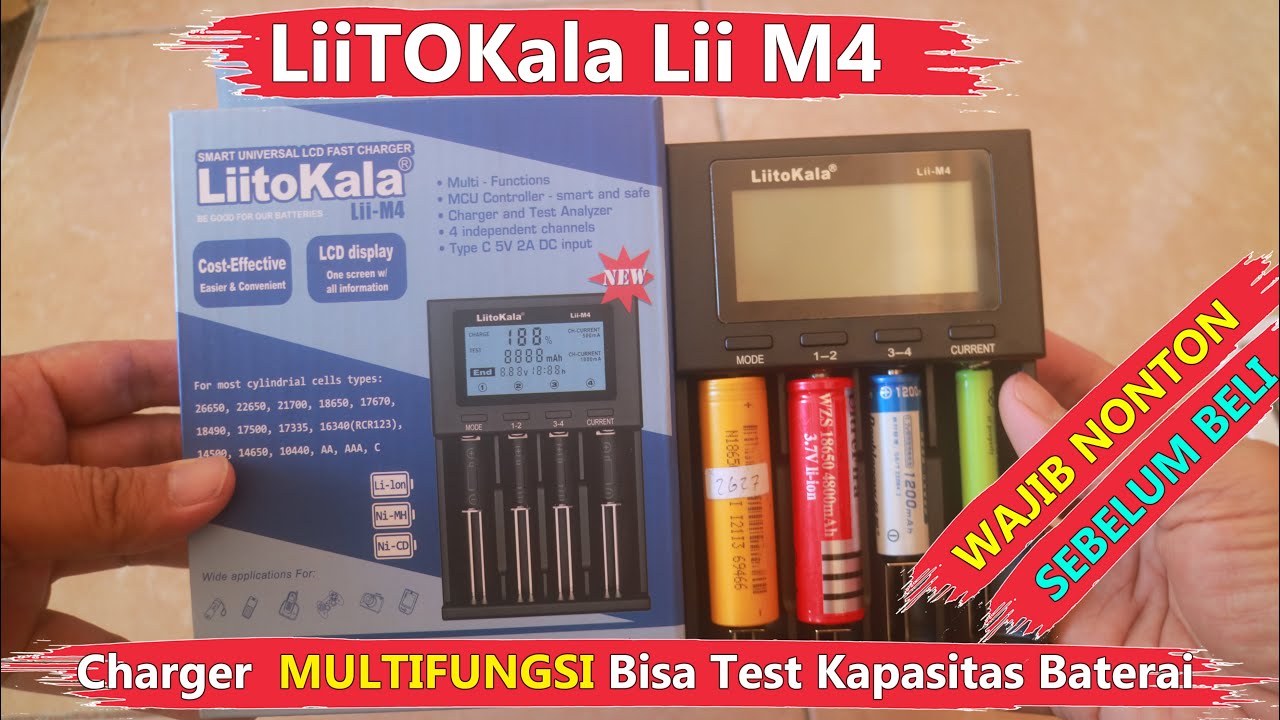 CHARGER BATERAI MULTIFUNGSI LiitoKala Lii M4 - Bisa Test Kapasitas Baterai #liitokala