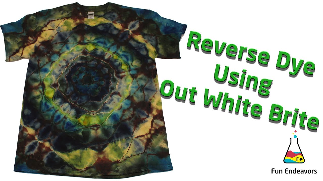 Tie Dye Designs:  Reverse Dye Diagonal Mandala Using Out White Brite [Ice Dyed]