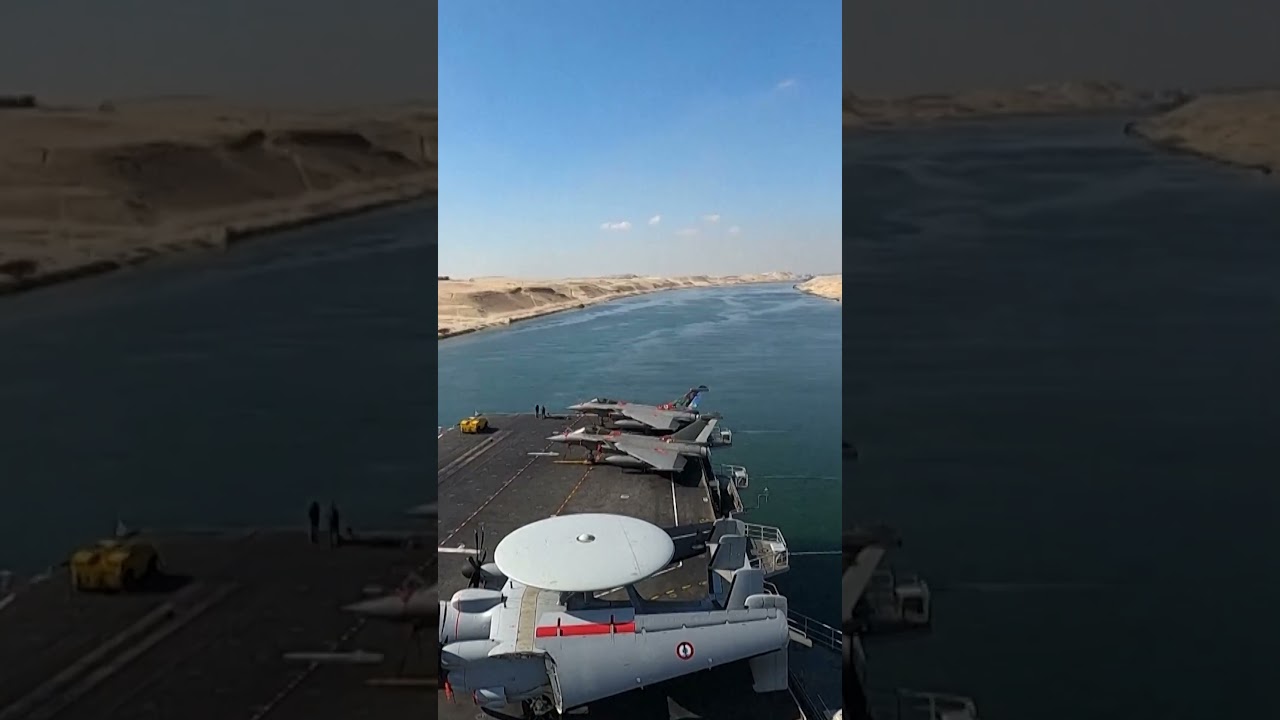 France Moves Naval Strike Group Through Suez Canal #shorts