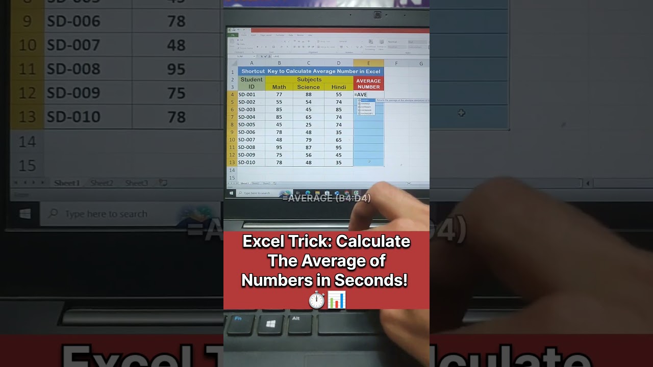 Excel Trick: Calculate the average of numbers in seconds! ⏱️📊 