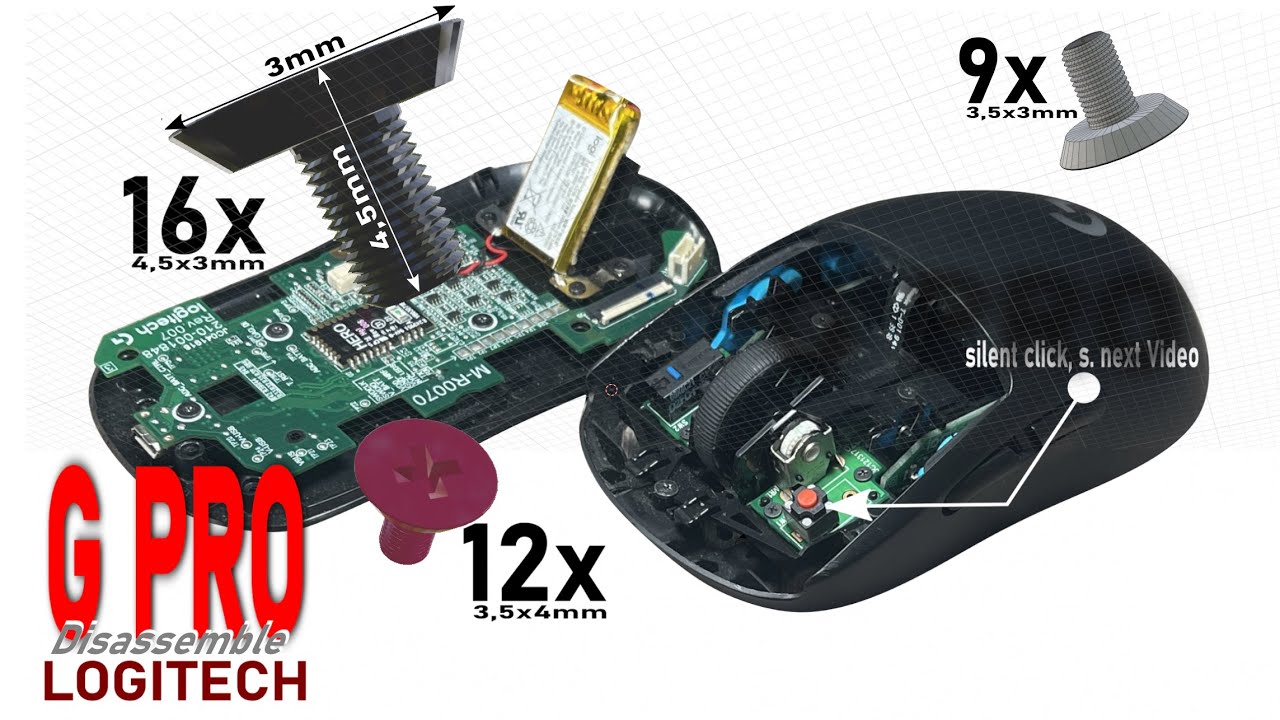 Logitech G PRO full disassemble | 37x screws