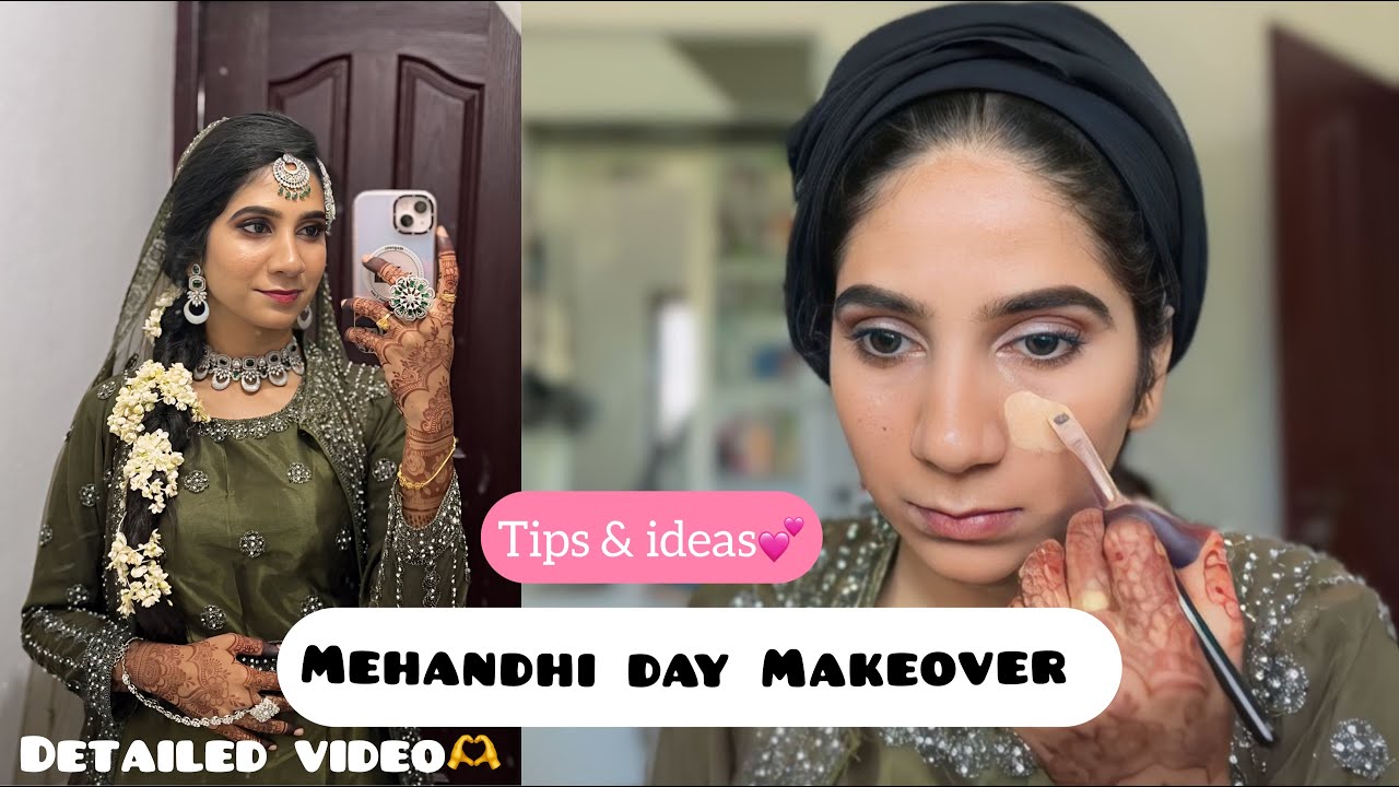 എൻ്റെ Mehandhi Day Makeover കണ്ടാലൊ😍🫶step by step Detailed explanation #makeup #trending