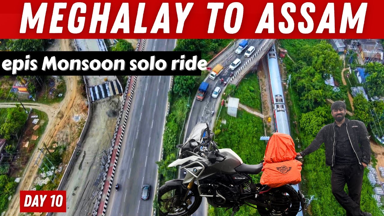 Shillong to Assam: Bike Journey with Puncture, Brahmaputra Crossing & Guwahati Ride | Meghalaya 2025