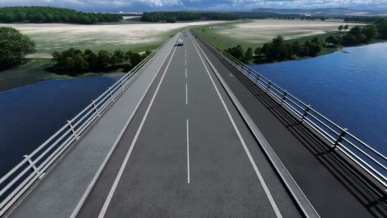Aerial view of the Cross Tay Link Road