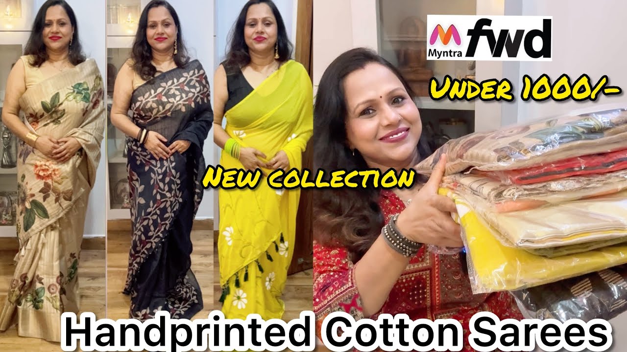 Myntra Cotton Saree Haul | Hand Printed Saree Haul | Myntra fwd Product Review | The Indian Explorer