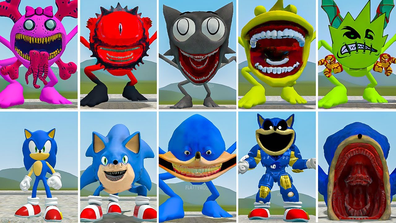NEW ALL SPRUNKI HORROR FAMILY VS ALL SONIC SHIN TAPES FAMILY ? in Garrysmod!,...