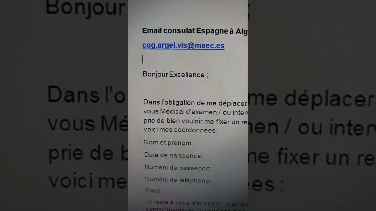 كيفية اخذ موعد اسبانيا بايميل هام جدا rdv espagne par email