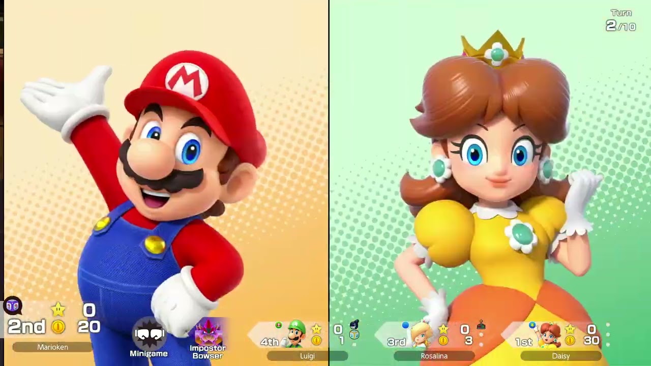 Super Mario Party Jamboree King Bowser's Keep Mario vs Luigi , Rosalina & Daisy