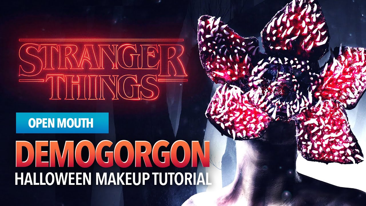 Stranger Things monster makeup tutorial (open mouth)