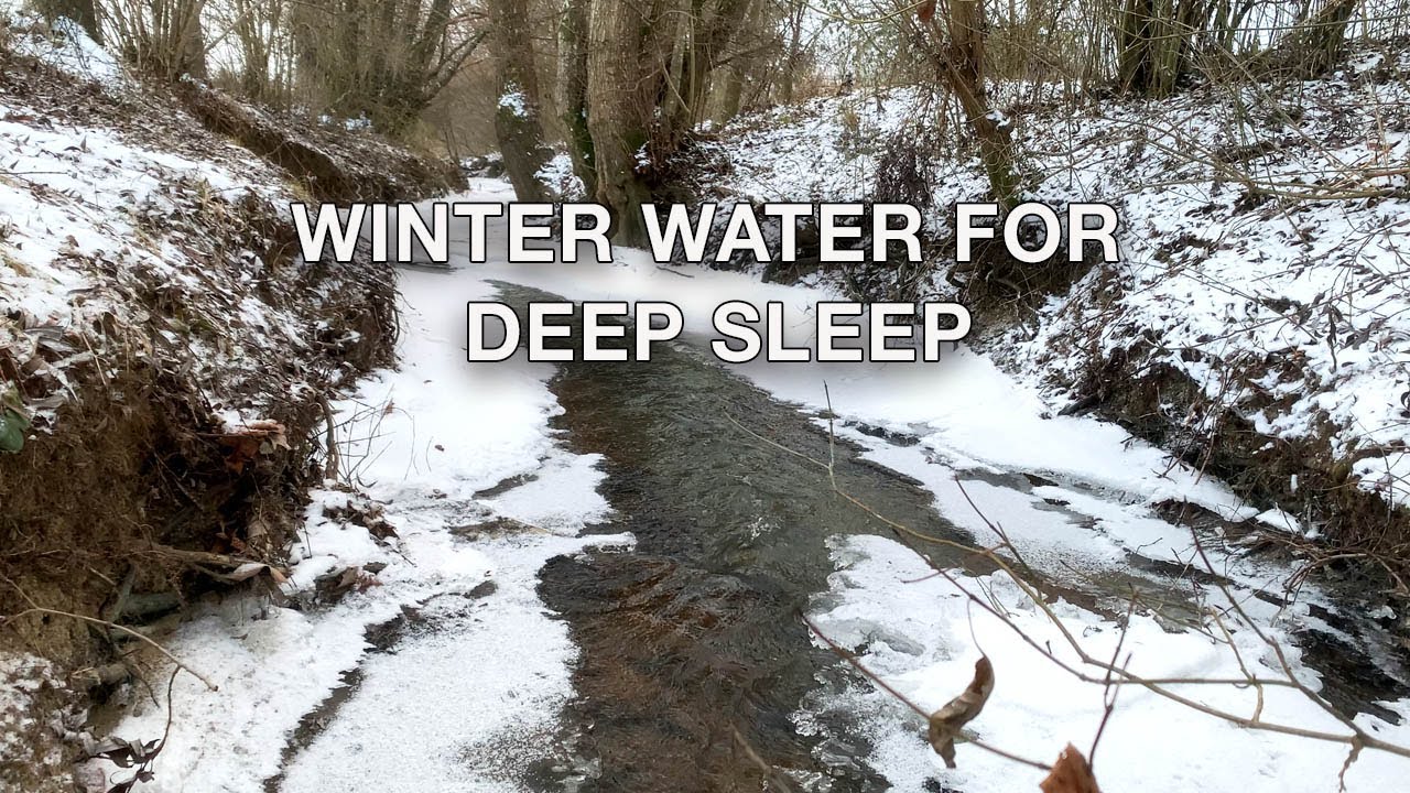 Gentle Winter Stream Sounds for Deep Sleep ❄️ Soft Flowing Water in Snowy Forest (ASMR)