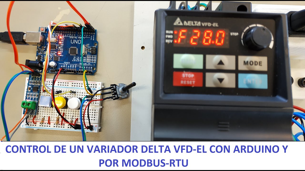 ARDUINO CONTROLANDO A UN VARIADOR DELTA MEDIANTE MODBUS-RTU