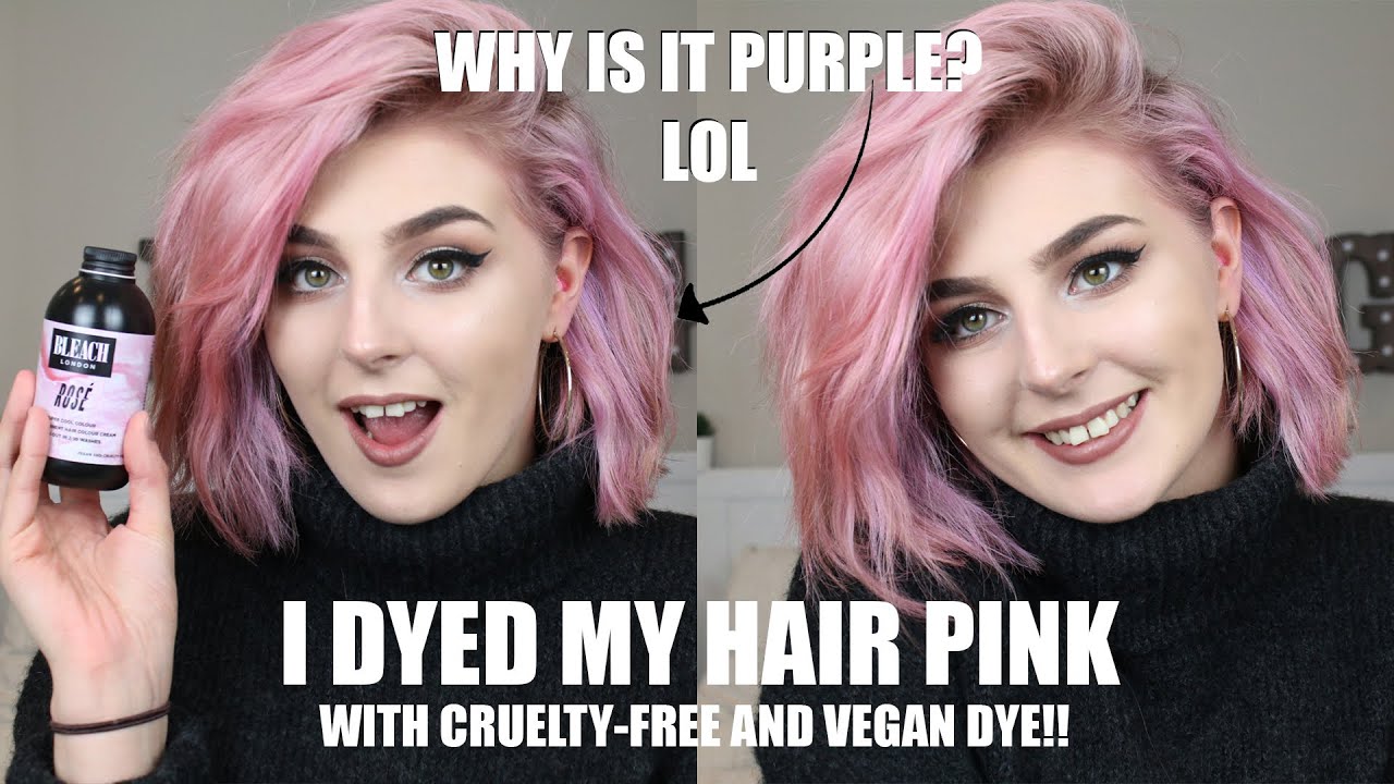 OMG WHY IS IT PURPLE LOL?! BLEACH LONDON ROSÉ CRUELTY FREE AND VEGAN HAIR COLUR TUTORIAL AND REVIEW