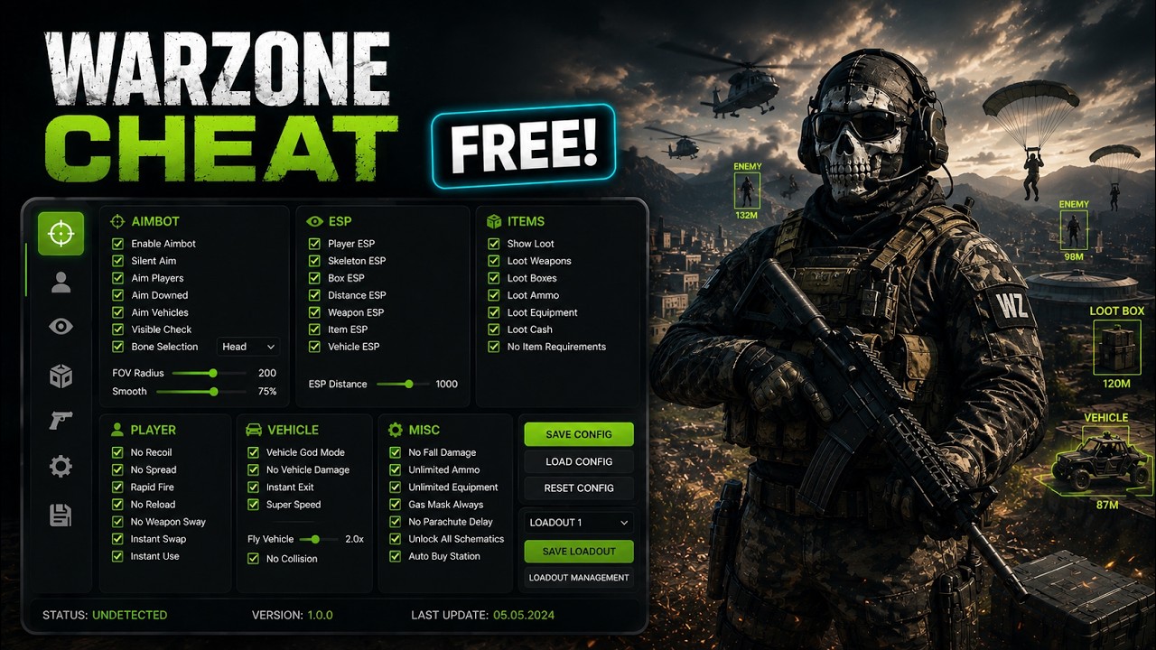 Warzone Cheat Free (Aimbot, ESP + No Recoil) | Undetected 2026