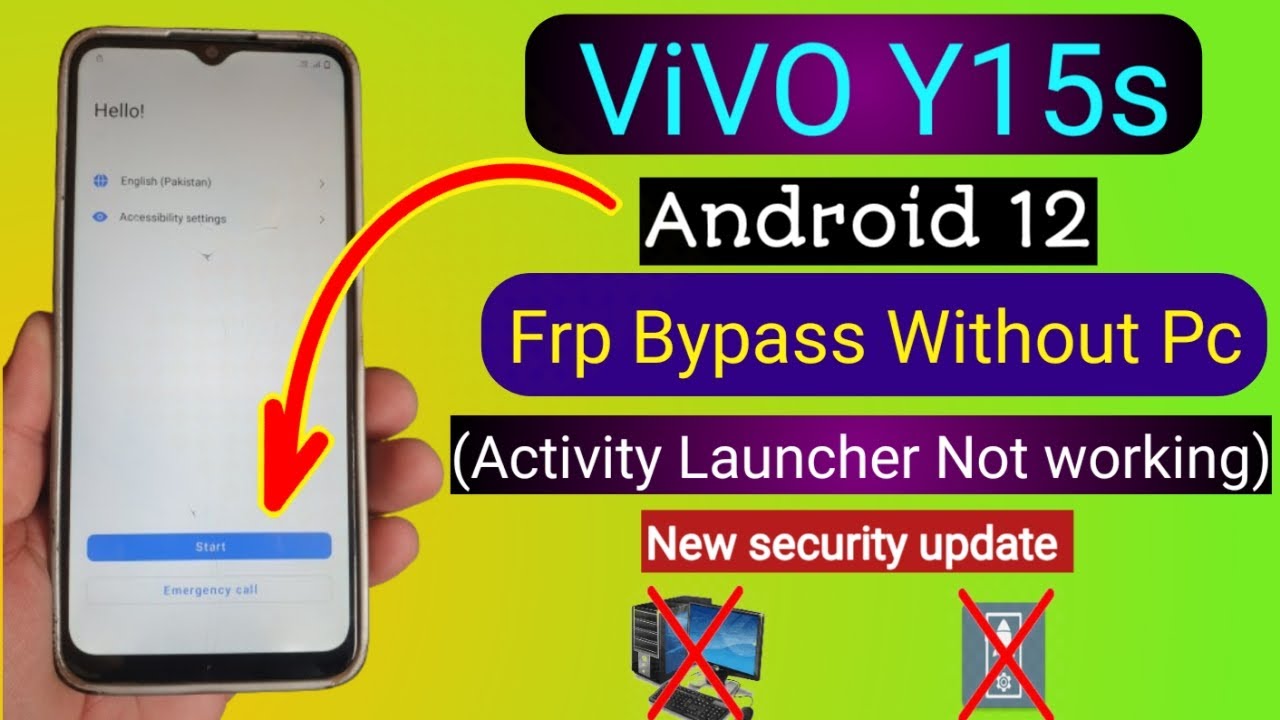 Vivo Y15s Android 12 FRP Bypass Without PC | Activity Launcher not working | New Security Update