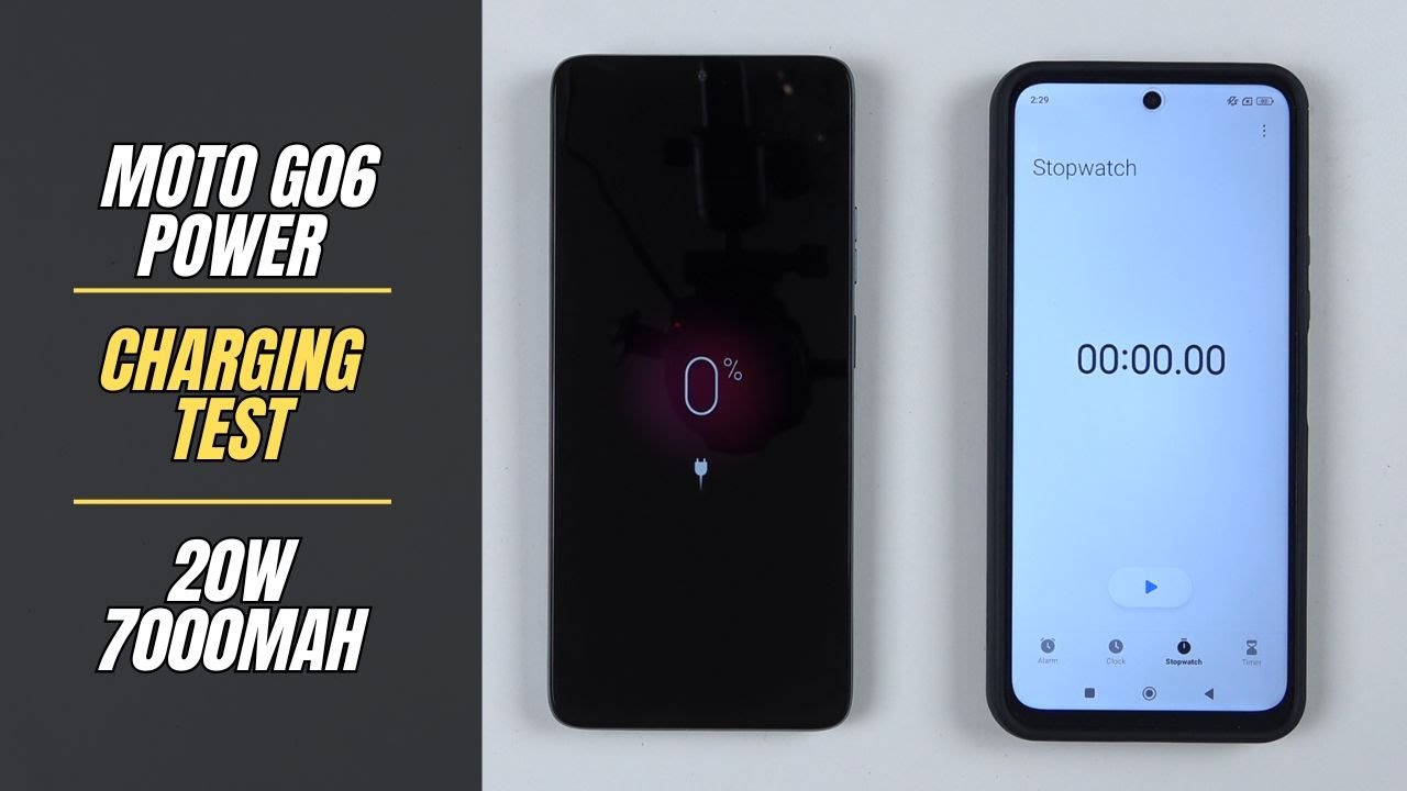 Тест зарядки аккумулятора Motorola Moto G06 Power от 0% до 100% | Зарядное устройство 18 Вт, 7000...