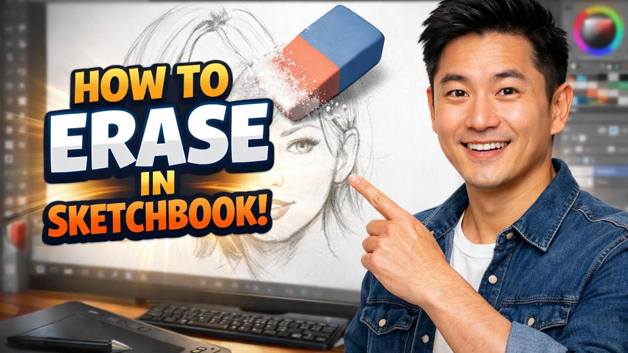 How to ERASE in Sketchbook (Step by Step)