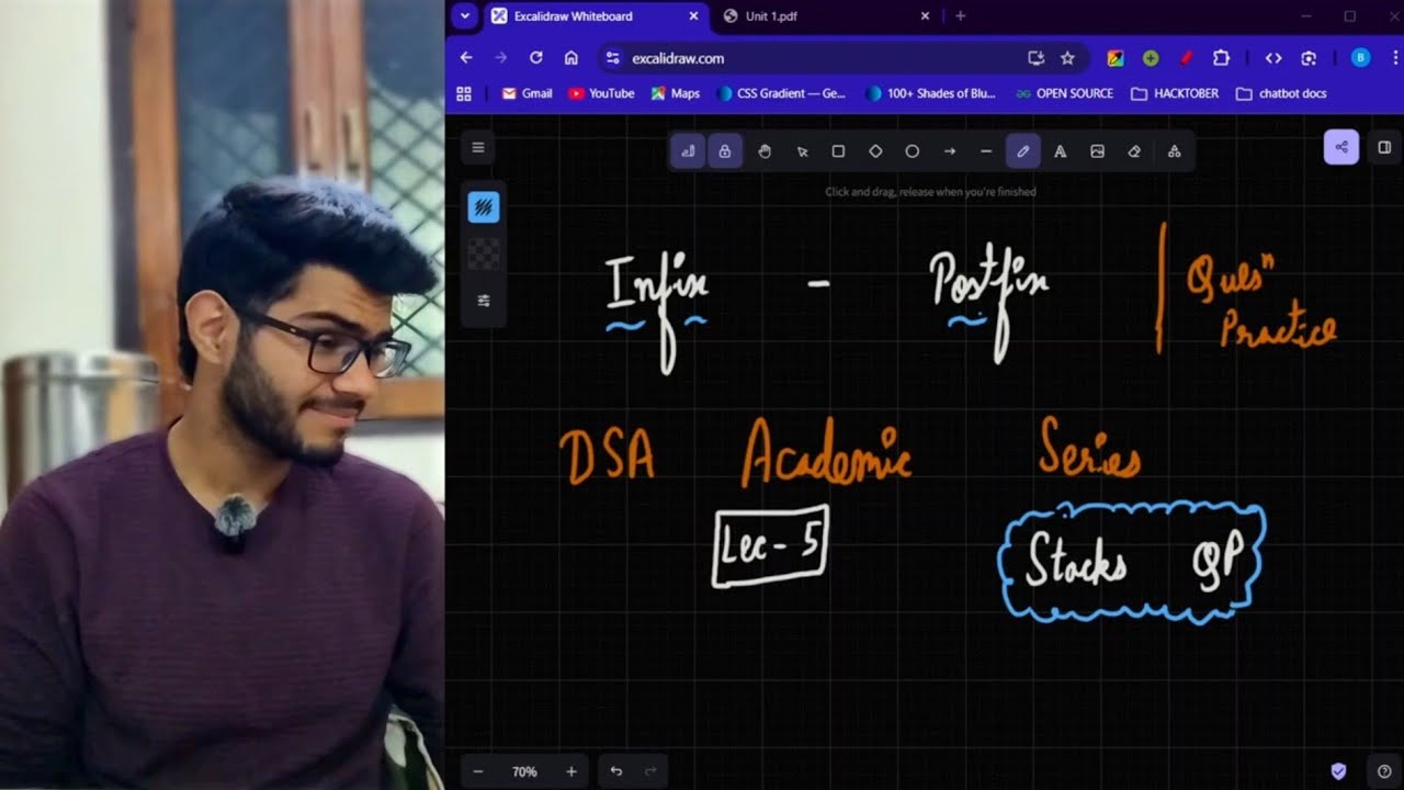 Infix-Postfix QP Session | Stacks | Unit-1 | Academic DSA Series | NSUT | FHD | Bhavik Pahwa