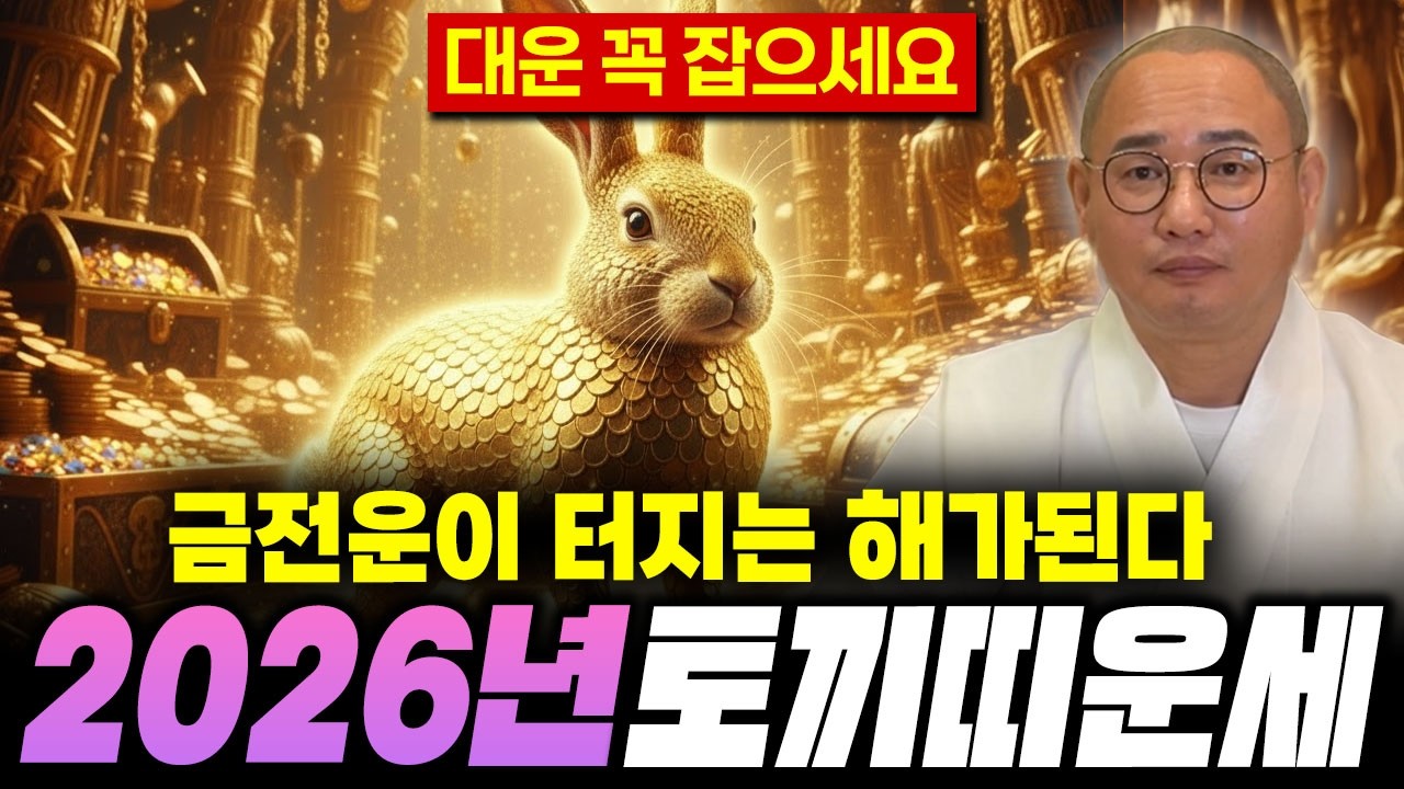 2026년 병오년 대박나는 토끼띠운세! 귀인이 들어와 삼재를 복삼재로 바꿔줘 금전운이 넘칠 것이다?! / 99년생, 87년생, 75년생, 63년생 / 신년운세
