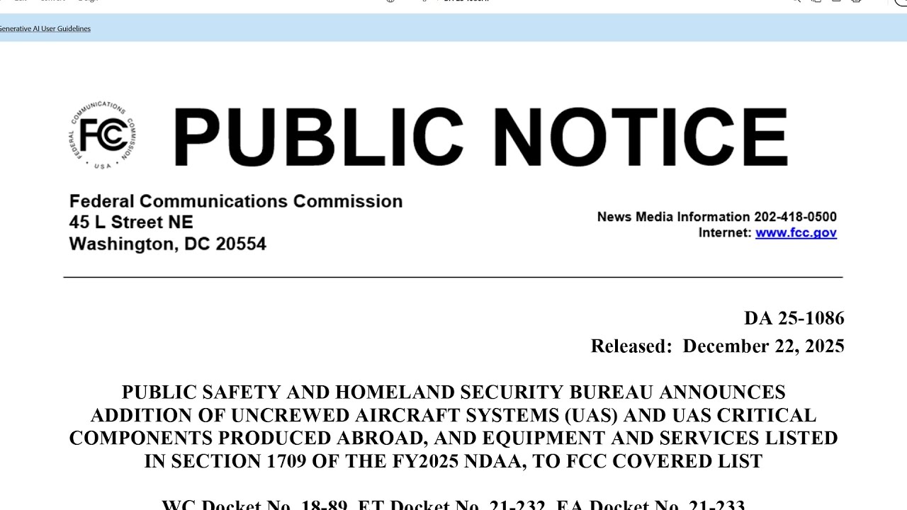 Did the FCC just ban all foreign drone components? 