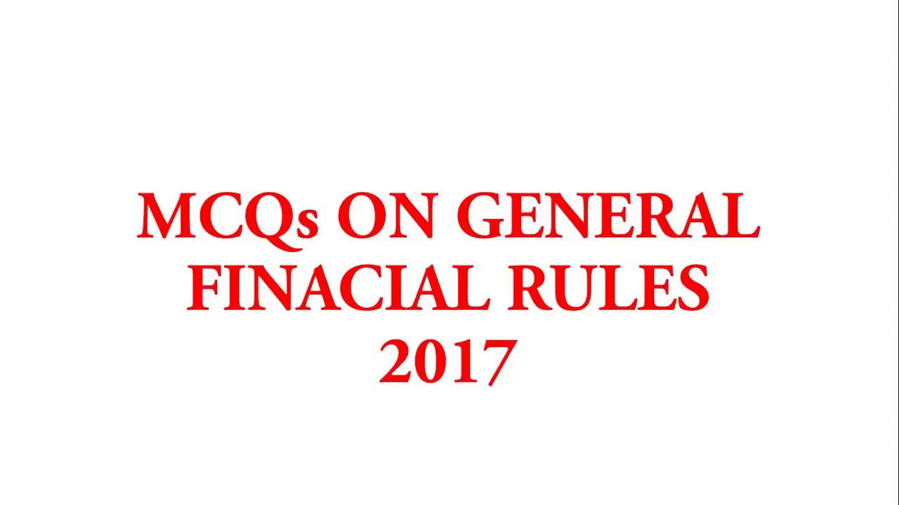 Multiple Choice Questions on GFR 2017