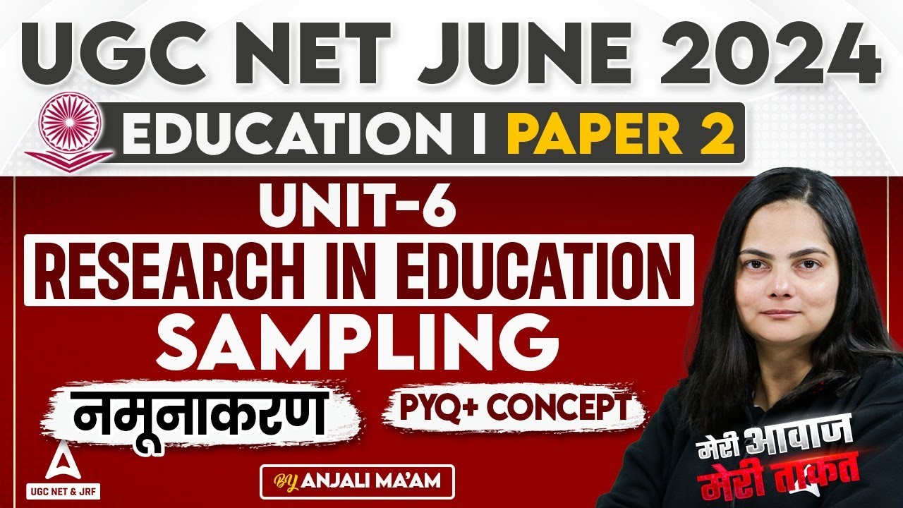 UGC NET Education Paper 2 Unit 6 I Research in Education by Anjali Ma'am
