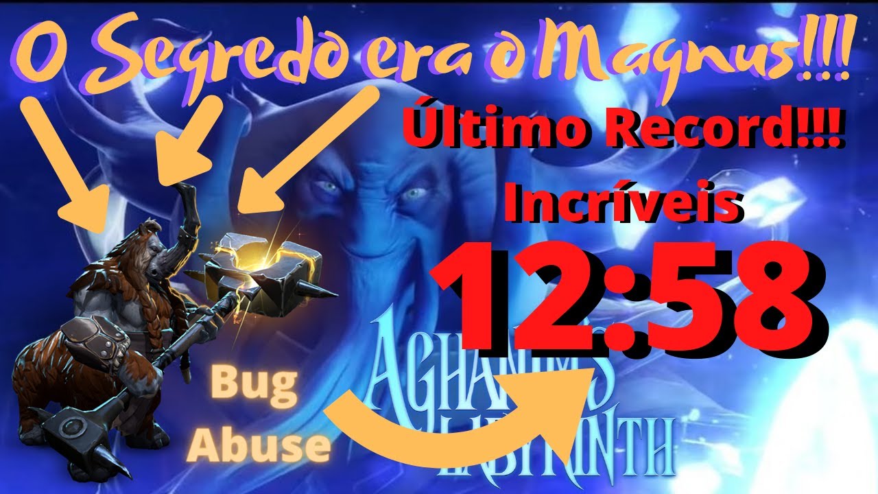 &Uacute;LTIMO RECORD NO AGHANIM TRIAL, INCR&Iacute;VEIS 12:58!  MAGNUS BUG ABUSE  | Labirinto de Aghanim - Dota 2