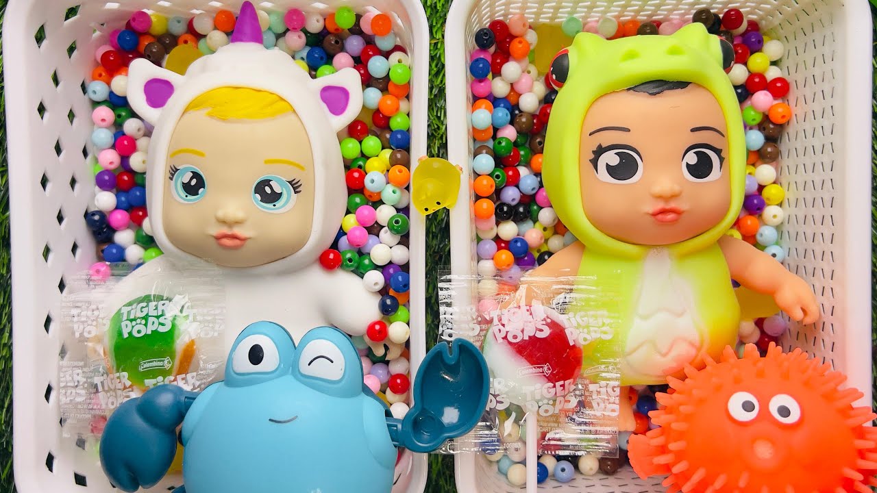 Full of 3 Rainbow BathTubs Candy with M&M's & Magic Slime Cutting Video