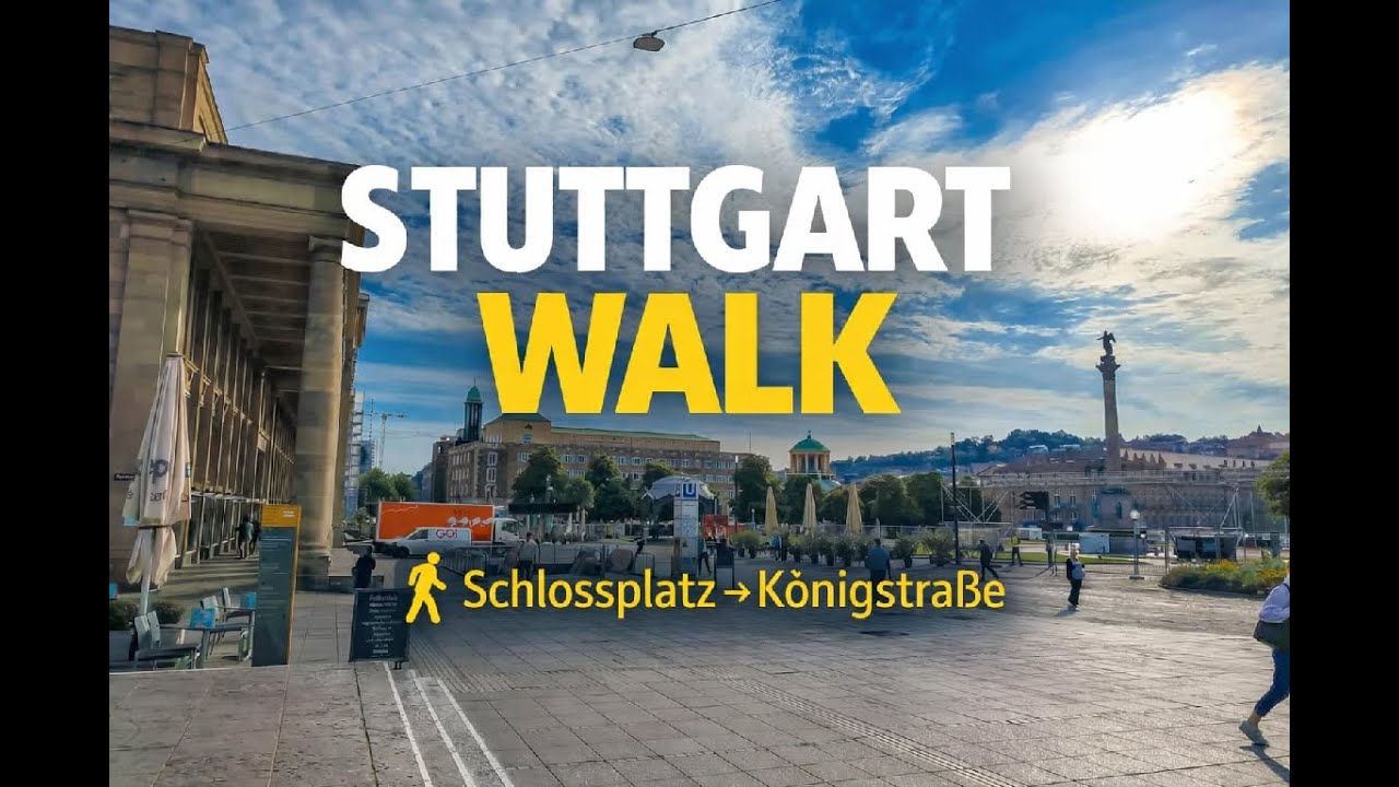 Walking Königstraße Stuttgart from Schlossplatz | Real Life Street Sounds (No Filter)