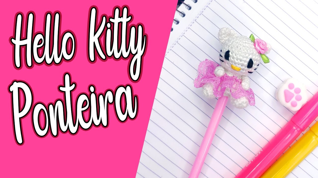 Hello kitty ponteira amigurumi