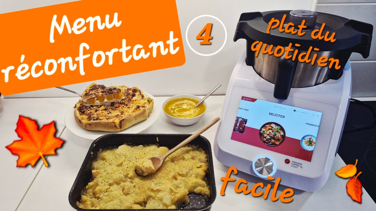 Menu d'automne 🍁 3 recettes faciles au Monsieur Cuisine Smart : soupe, tarte & crumble 🍏 🍐 vanillé !