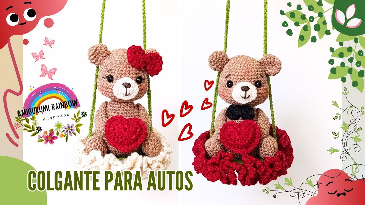 Colgante para autos a crochet.